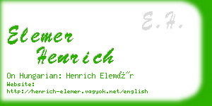 elemer henrich business card